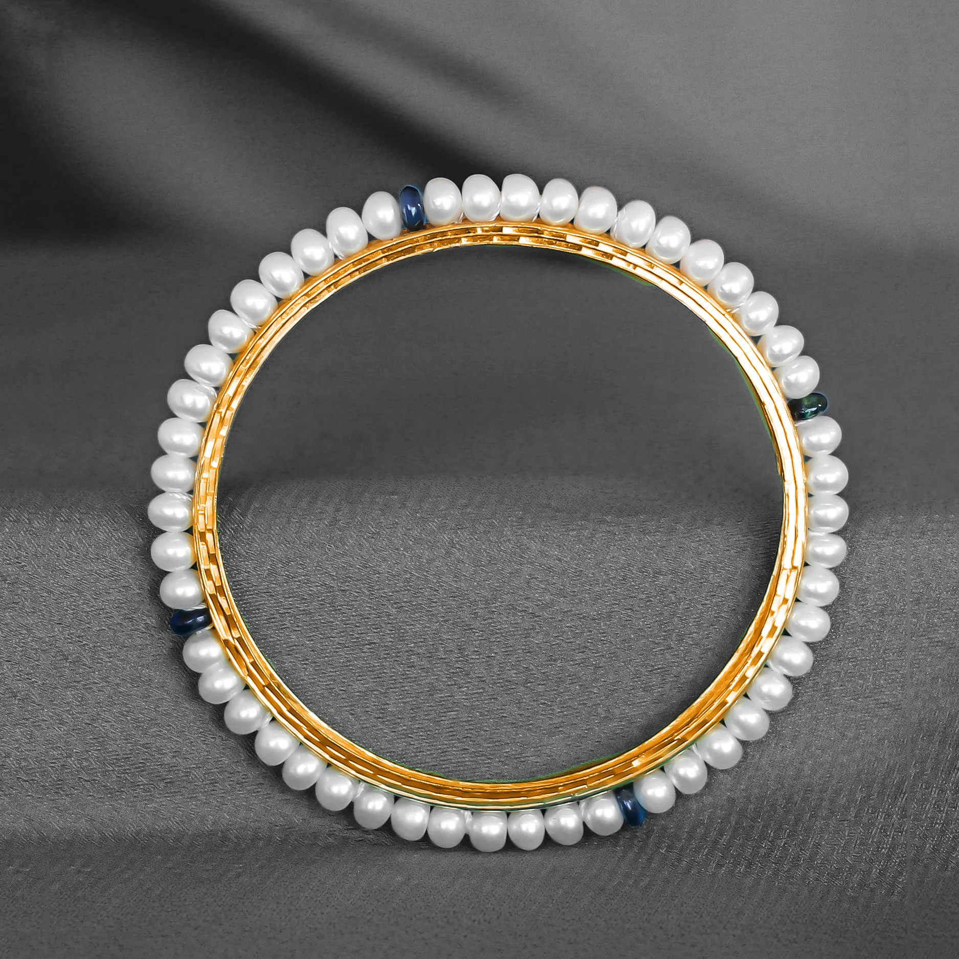 Pearl Blue Bead Bangles