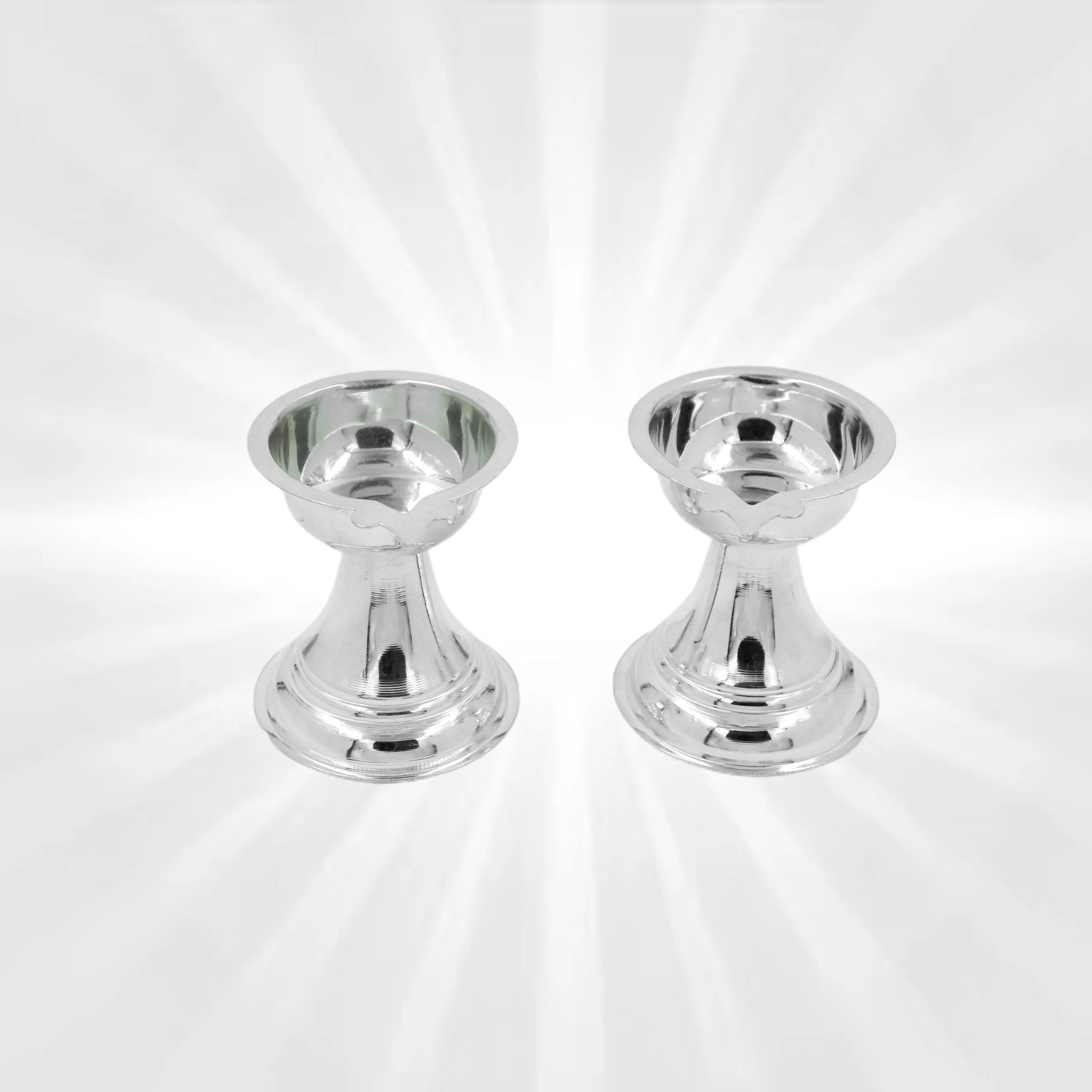 Traditional Round Silver Diya – 80% Pure Silver