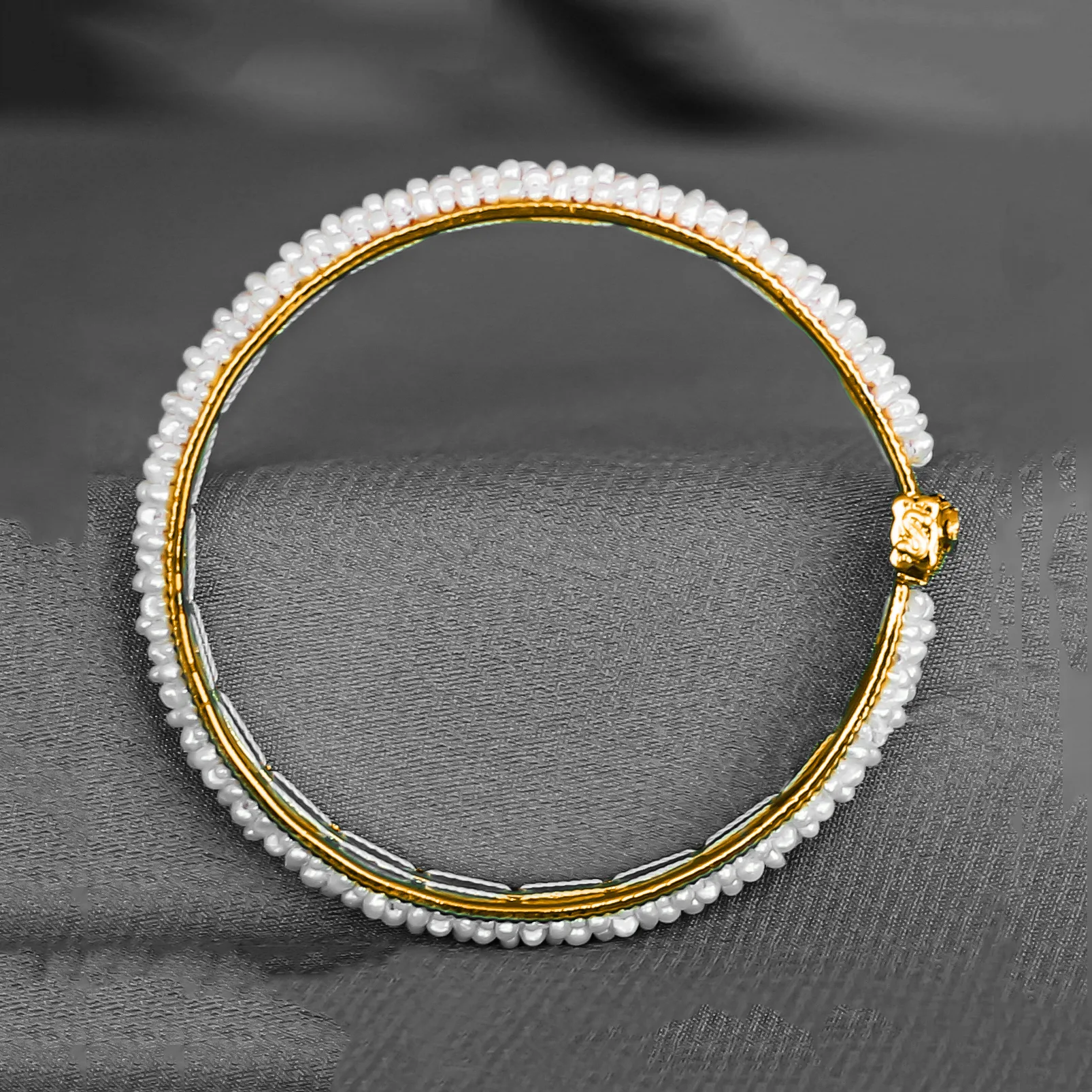 Pearl Pink Stone Bangles