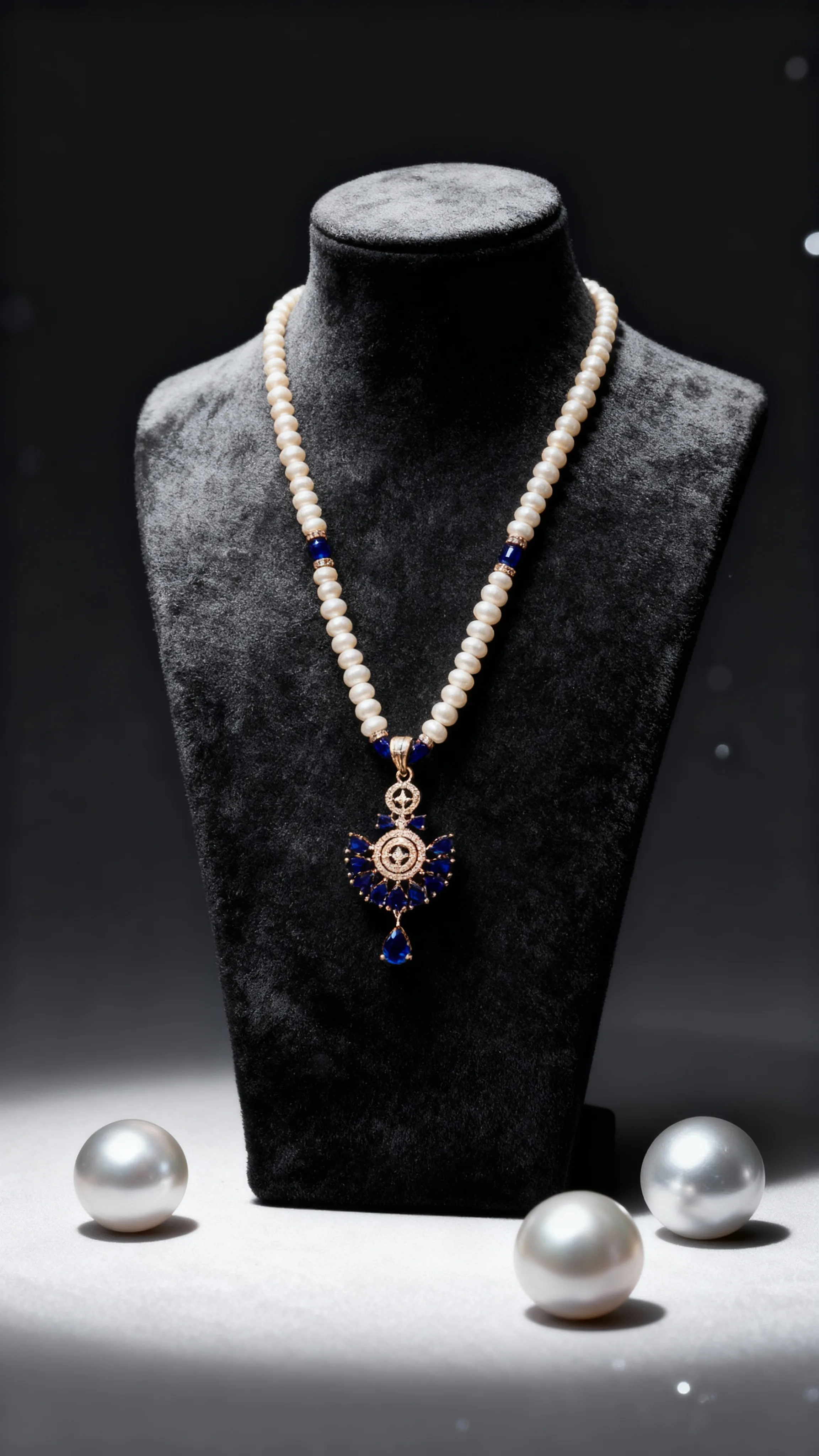 pearl bead necklace with pendent
