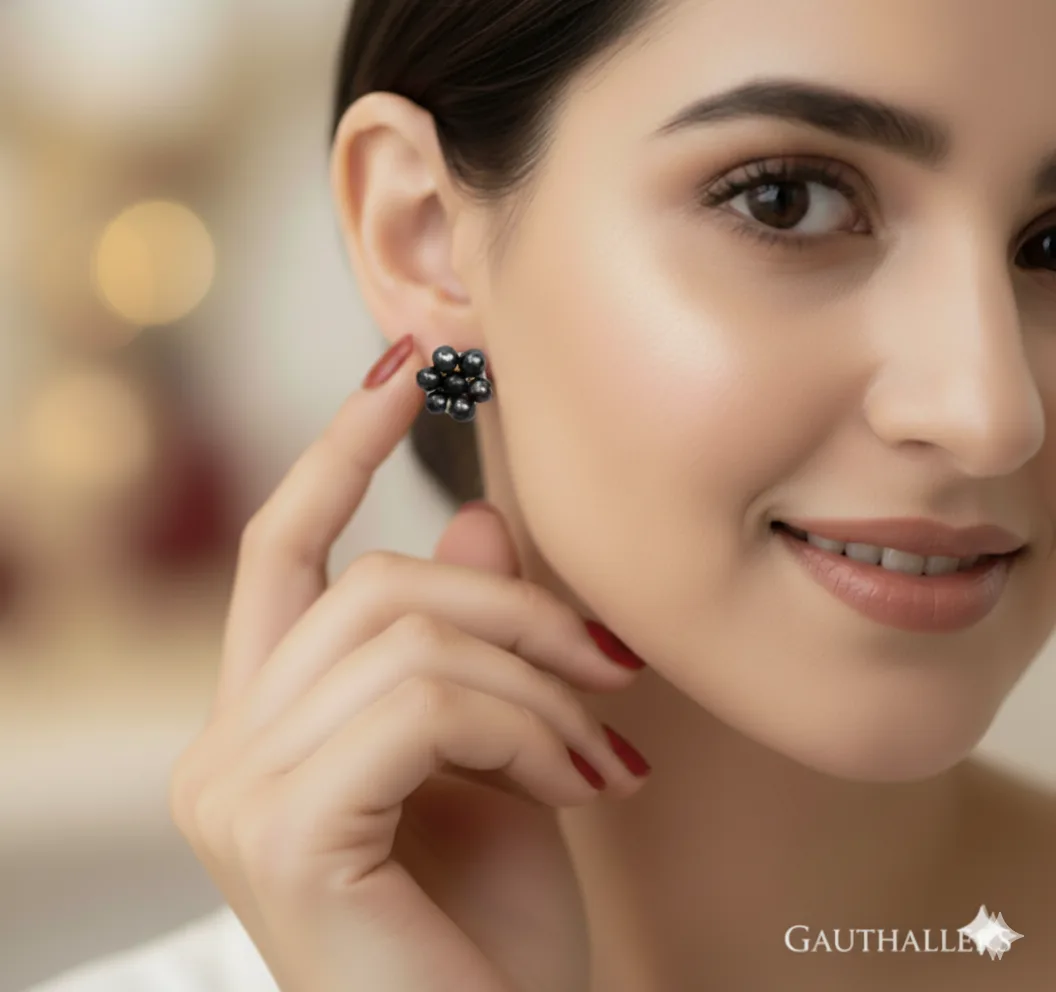 black pearl earring
