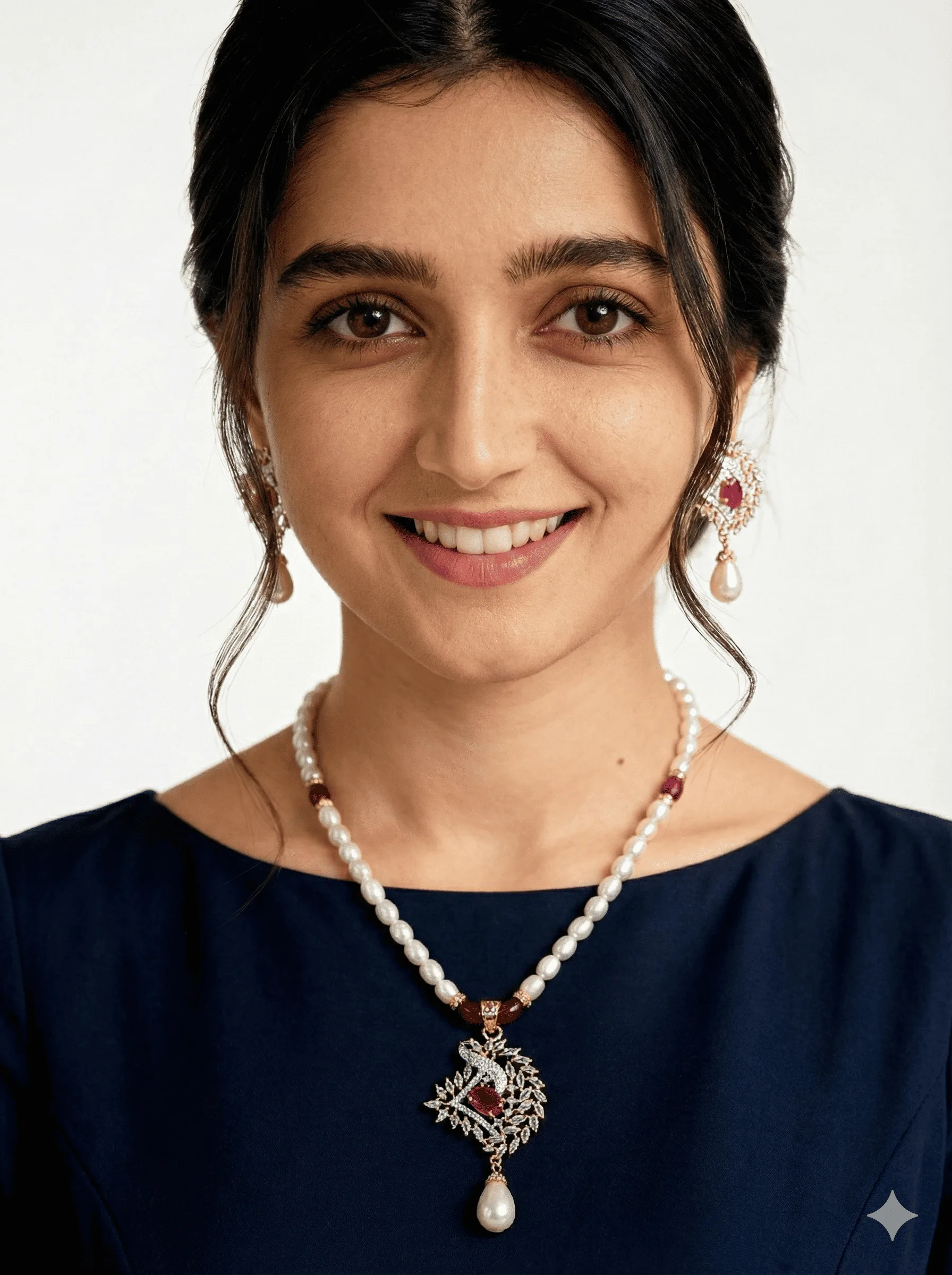 real pearl necklace with pendent