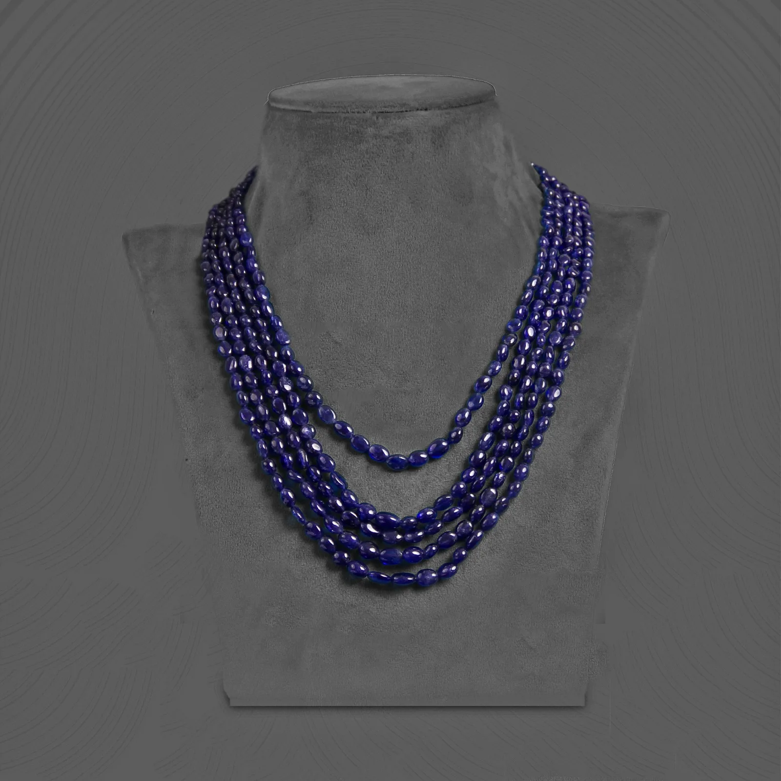 Dark Blue Multi-Strand Gemstone Mala