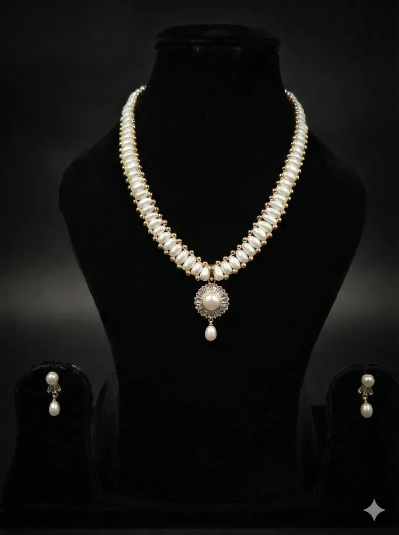 Real Pearl Pendant Necklace