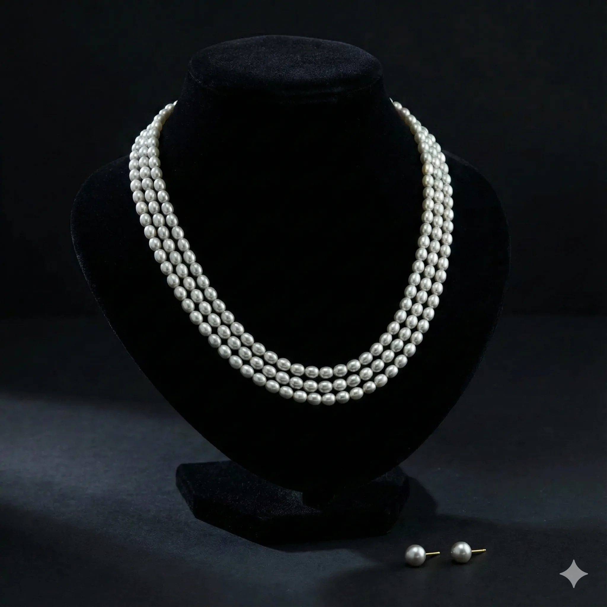 Triple White Pearl Necklace