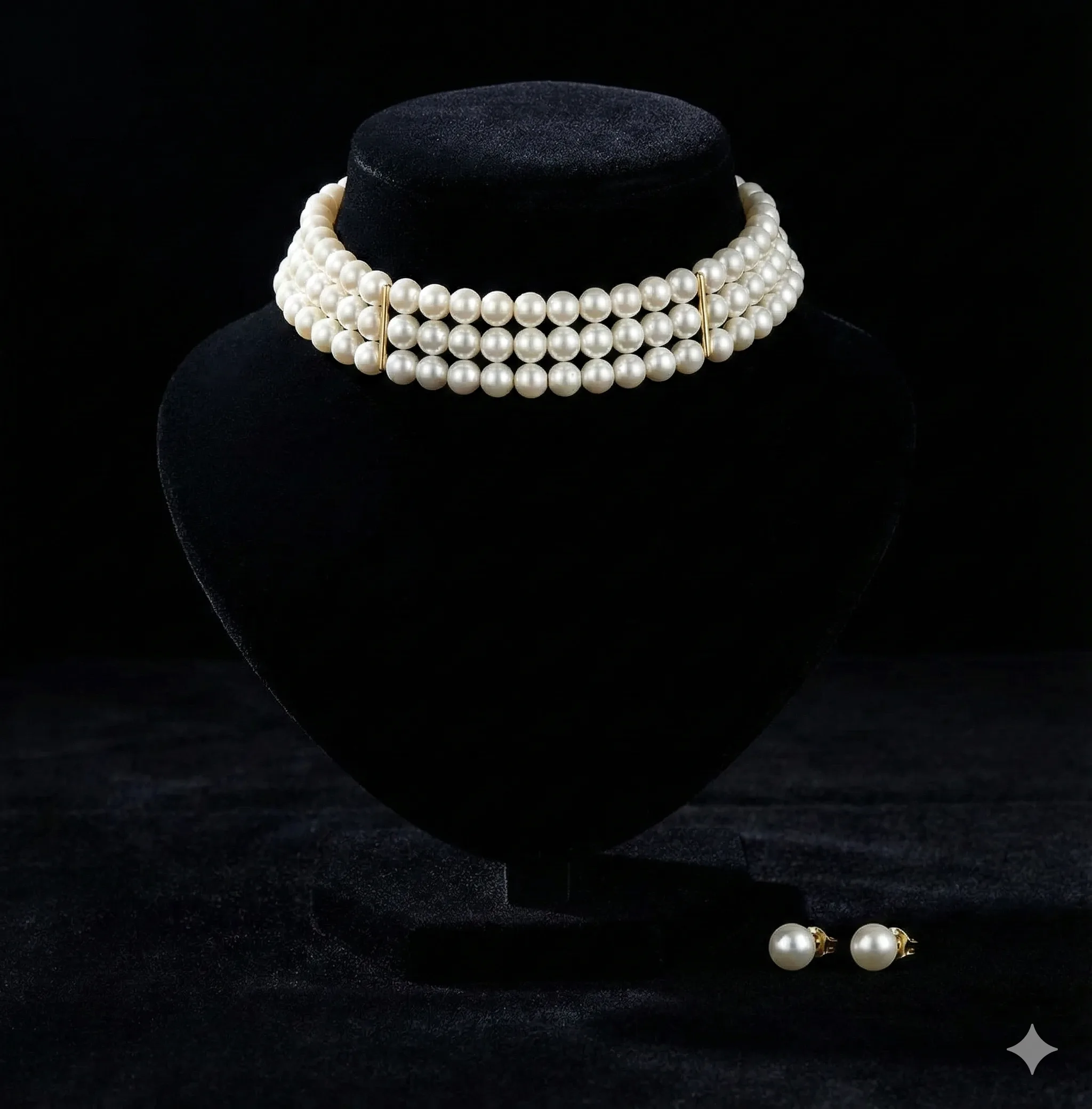 Triple Pearl Choker Set