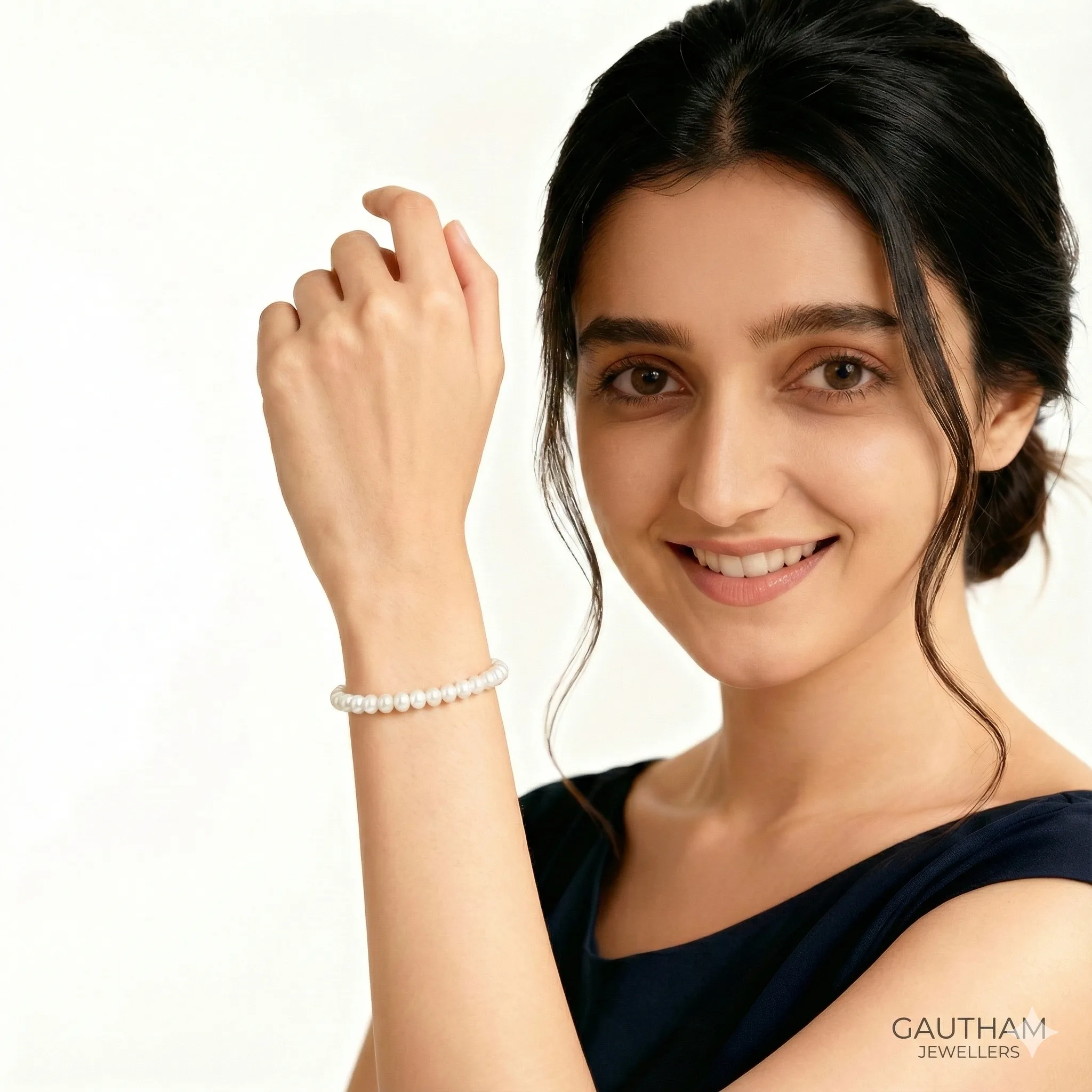 single line pearl mala