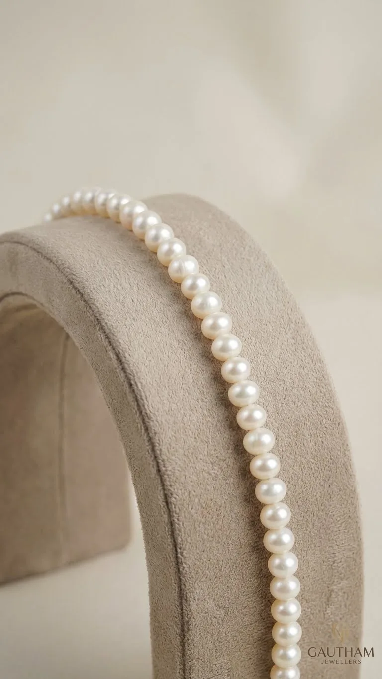 single line pearl mala