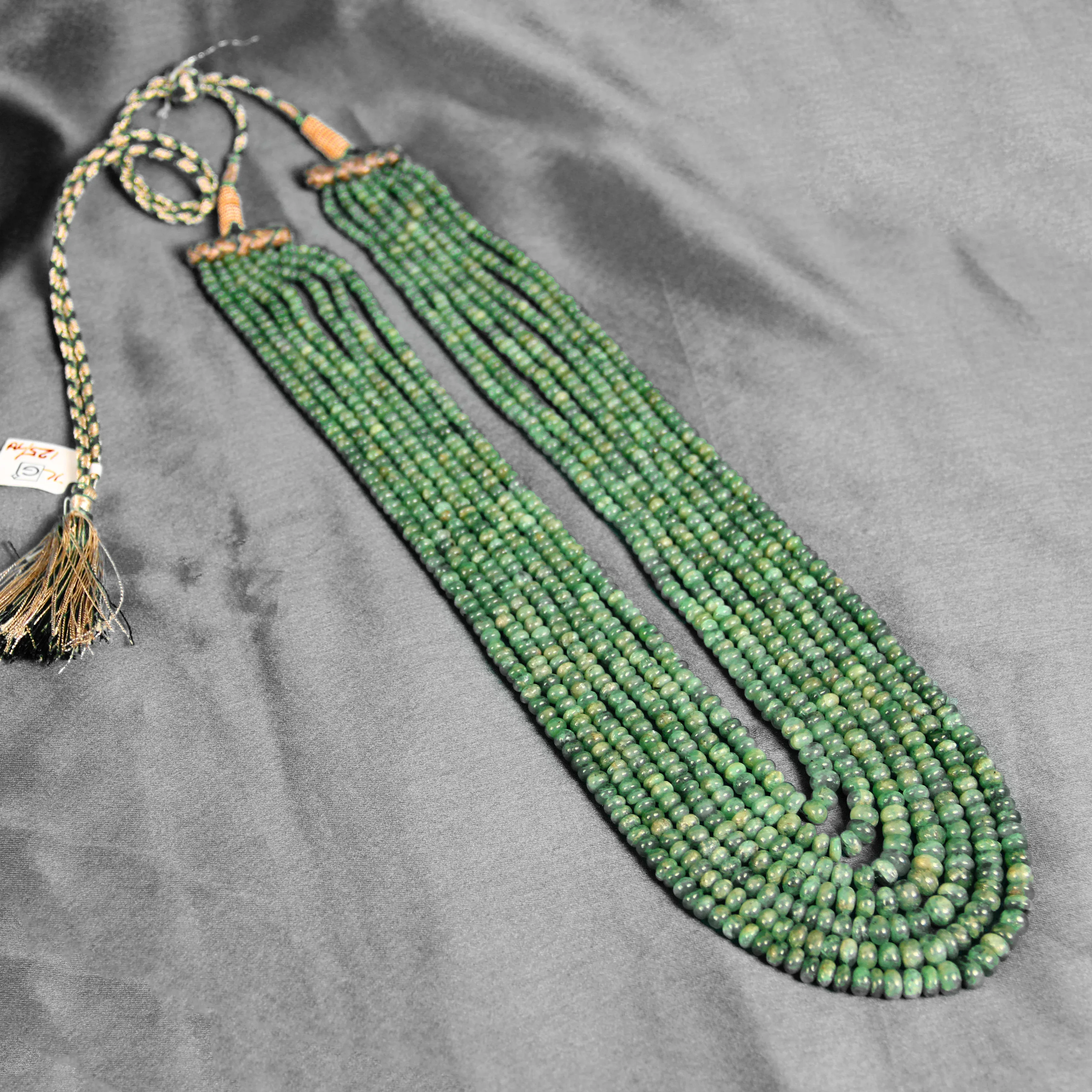 Elegant Multi-Layer Emerald Beaded Necklace | Handcrafted Green Gemstone Jewelry