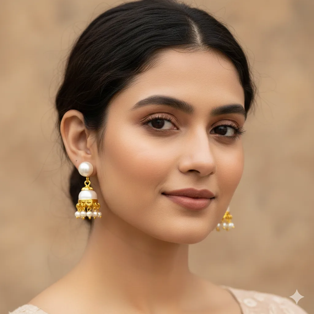 Pearl Jhumka Earrings